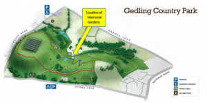 Plans outlining where the new memorial garden would go in Gedling Country Park