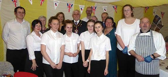 READY TO EAT: Mayor of Gedling, Meredith Lawrence is pictured with event caterers Summersby Catering
