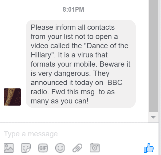 HOAX: The message we received earlier tonight