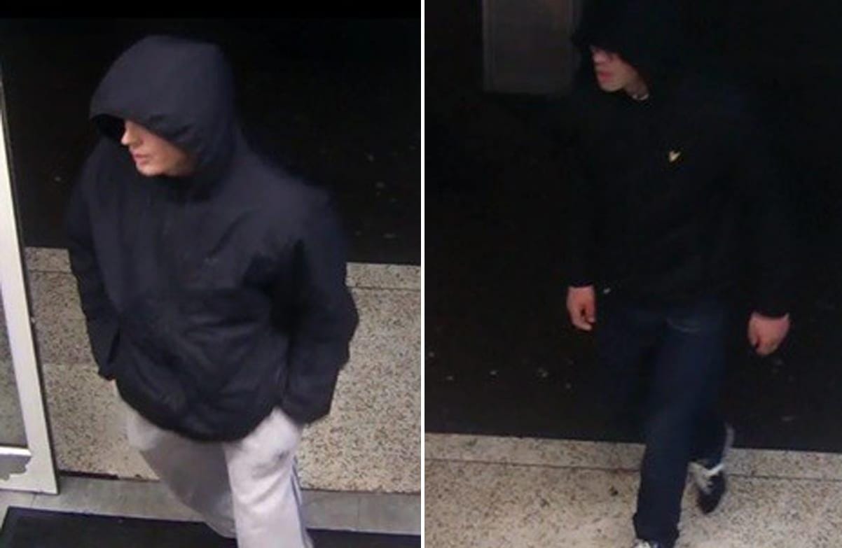 Police release images of men they want to speak to about theft of cigarettes from Arnold store