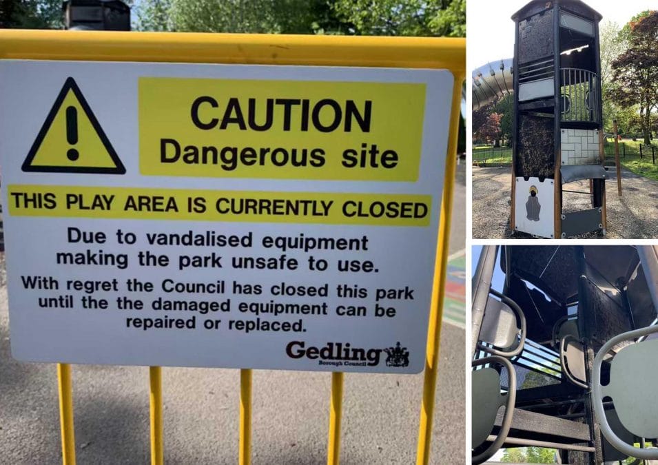 Popular new play equipment is torched by vandals causing £30,000 of damage at Arnot Hill Park