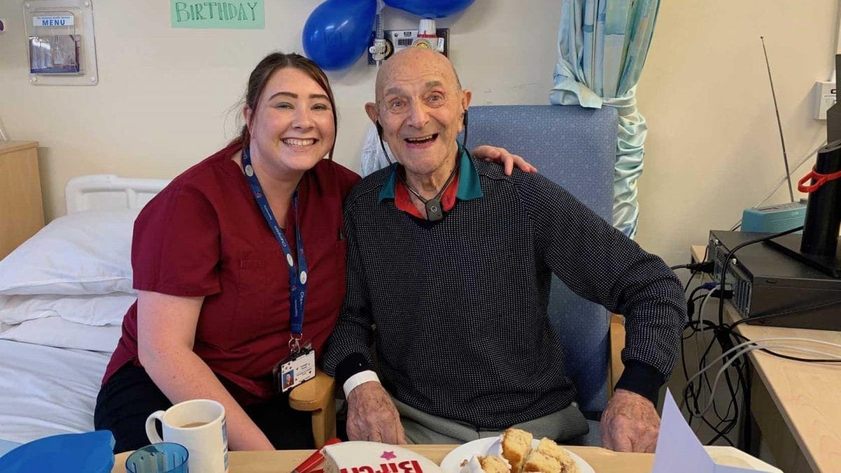 Hospital staff throw party for Arnold man celebrating 101st birthday on QMC ward