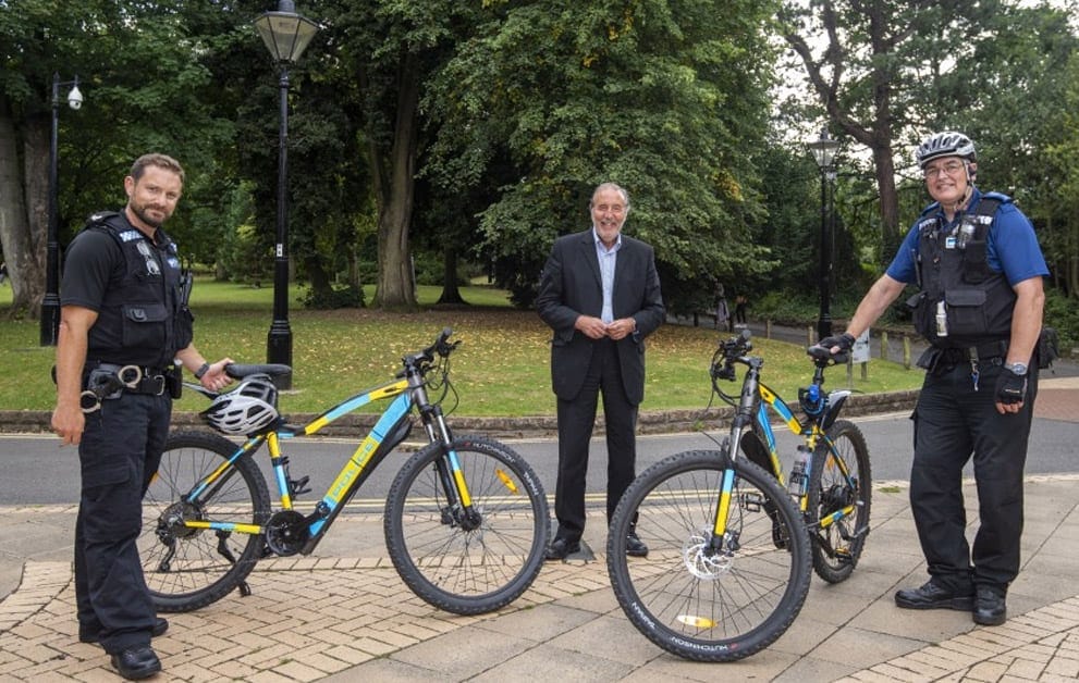 PCC Paddy Tipping celebrates pedal power with visit to see new electric police bikes in Gedling borough