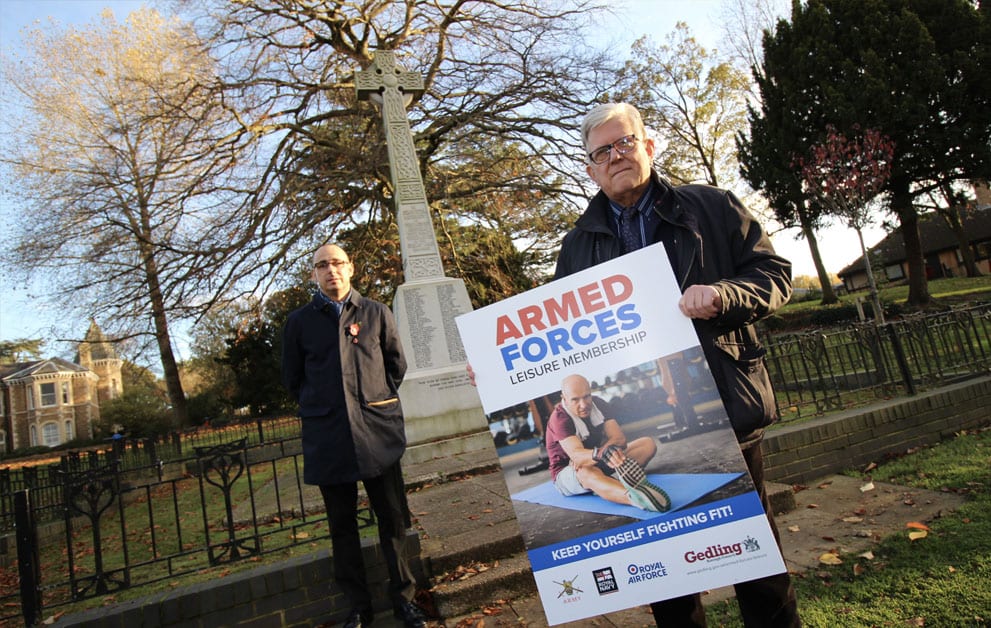 Gedling Borough Council launches free gym membership for armed forces on Armistice Day