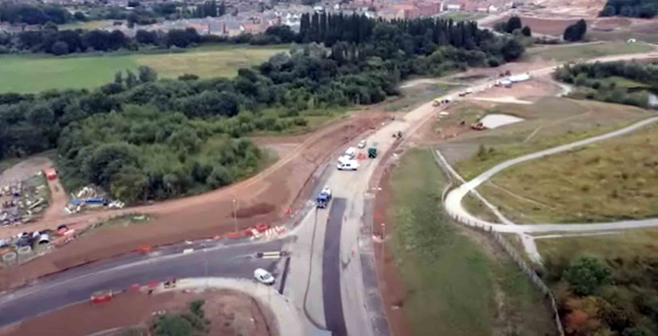 Watch: Progress made on Gedling Access Road works over August captured in latest flyover video
