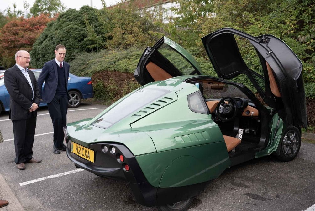 Gedling MP Tom Randall takes spin in hydrogen car during visit to Colwick firm