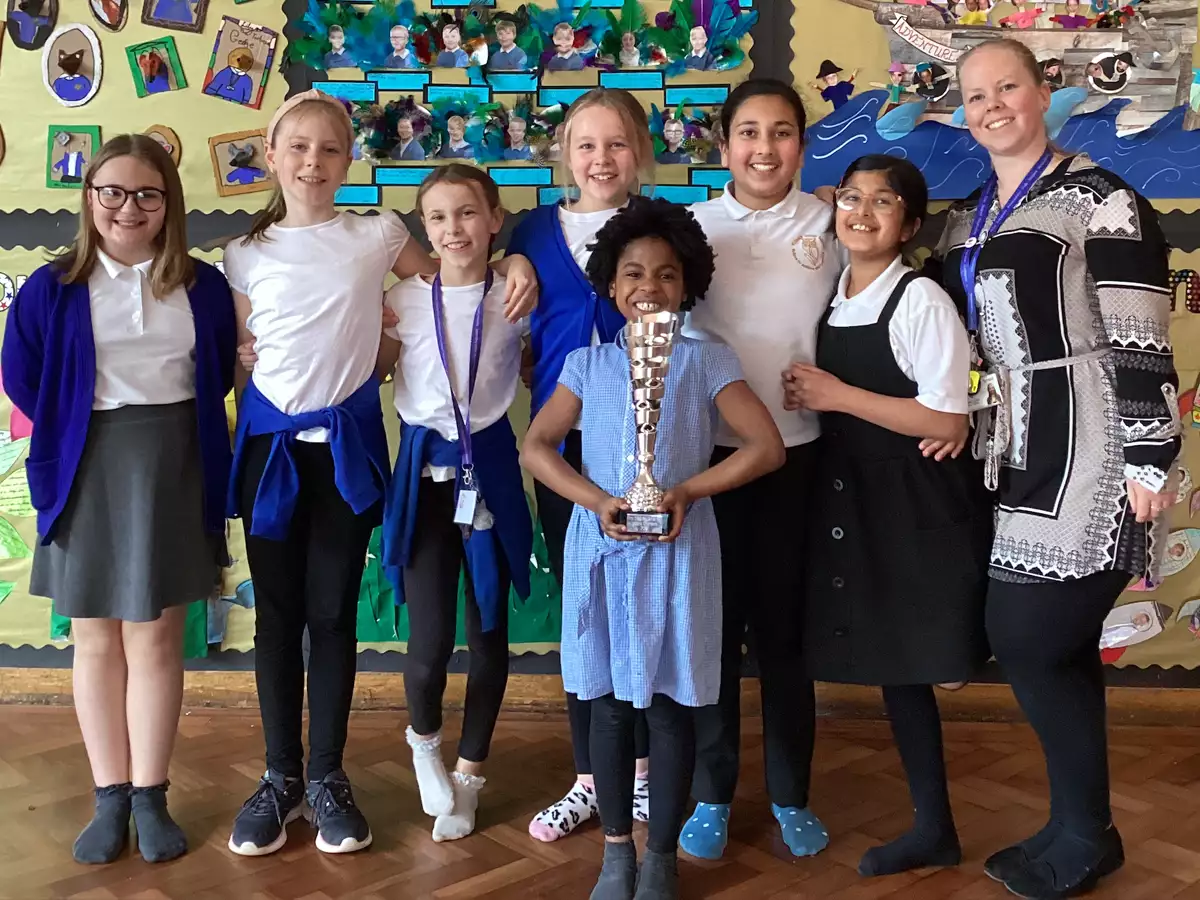 Killisick Junior School pupils celebrate after reaching Great Big Dance Off finals.