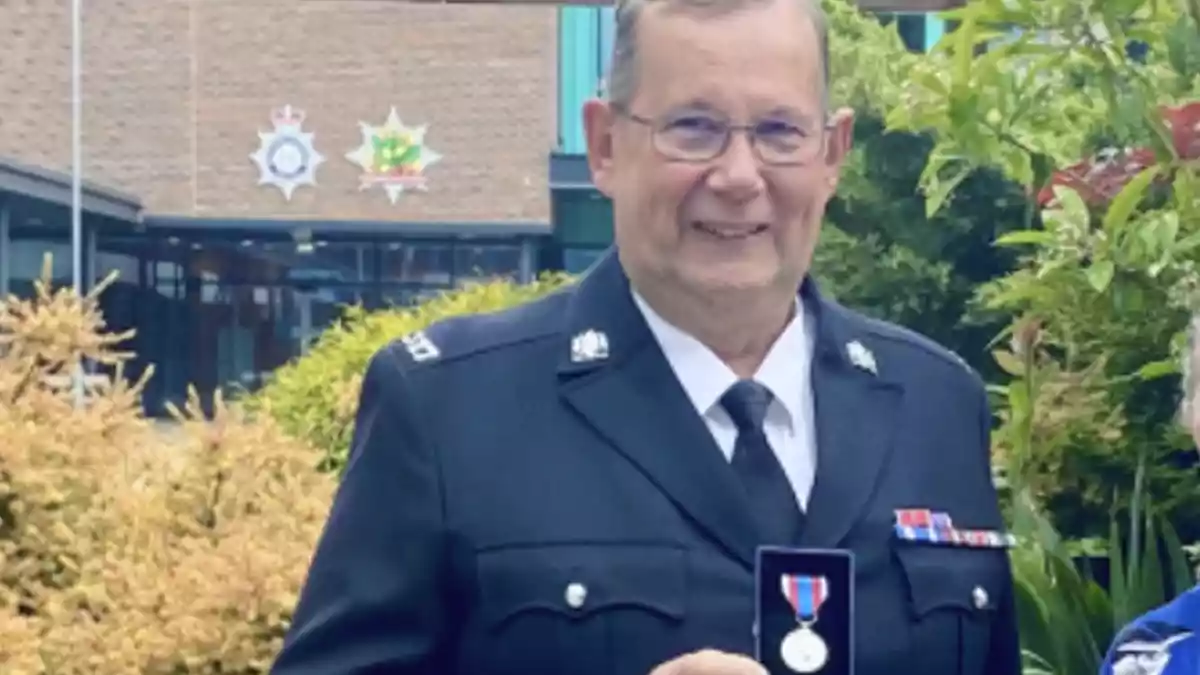 Arnold volunteer cop handed Platinum Jubilee medal and coin in recognition for long service