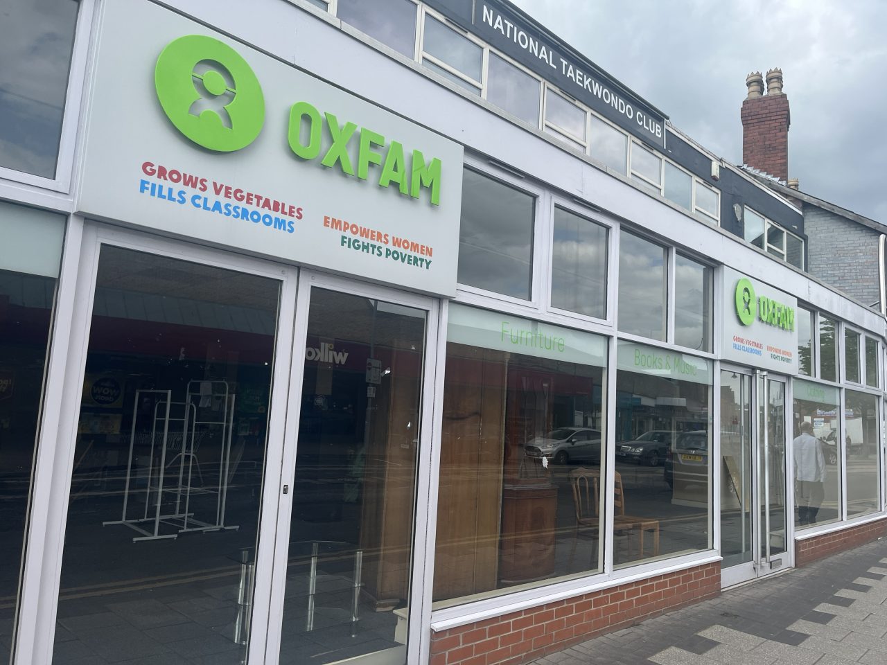 The soon to close Oxfam Homeware shop in Arnold