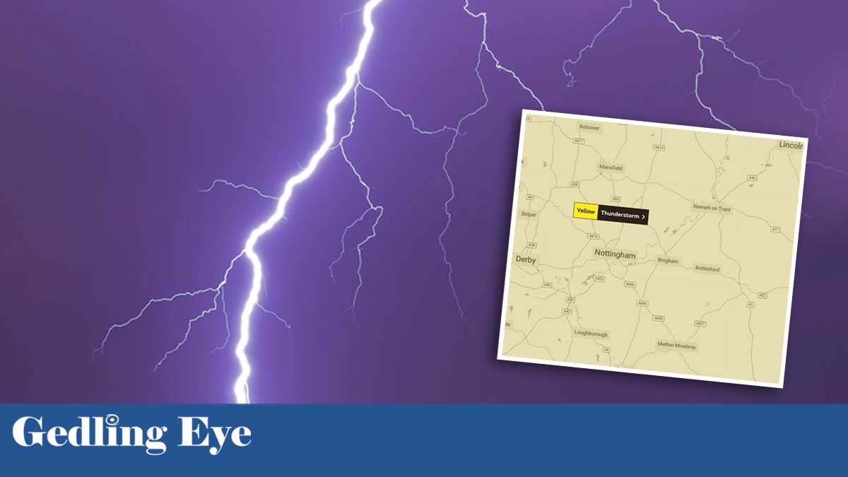 Met Office 'danger to life' thunderstorm warning issued for Gedling ...