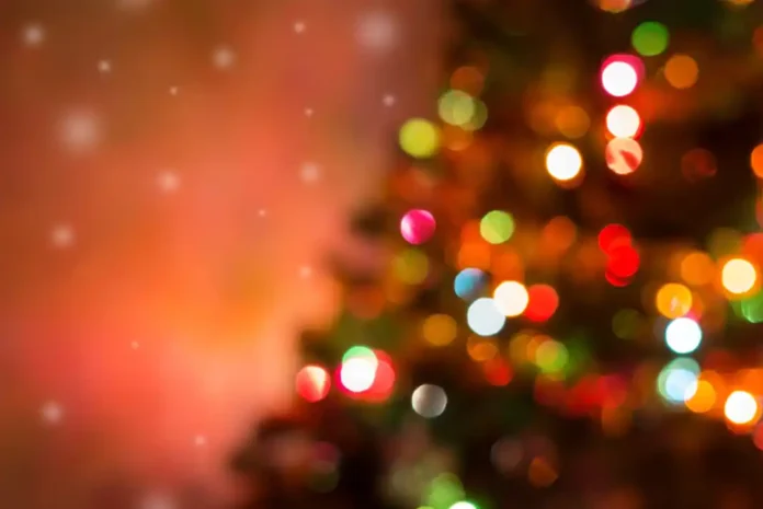 A Christmas tree and lights